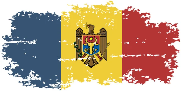 Moldawische Grunge-Flagge. Vektorillustration. — Stockvektor