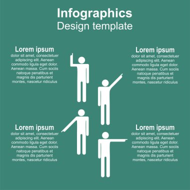 İşaretçi el olan adam. Vektör çizim