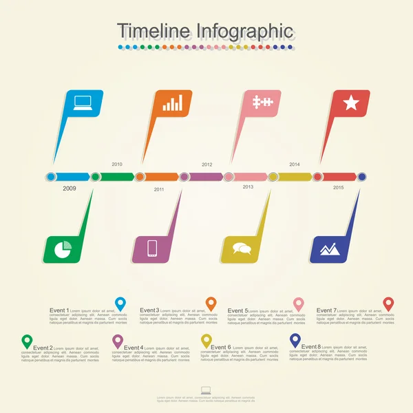 Infográficos da linha do tempo. ilustração vetorial — Vetor de Stock