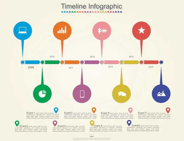 Timeline infographics. Vector illustration — Stock Vector