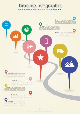 Zaman çizelgesi bilgileri. vektör illüstrasyonu