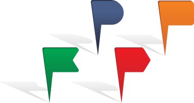 Oklar set pin eşleyin. Vektör çizim