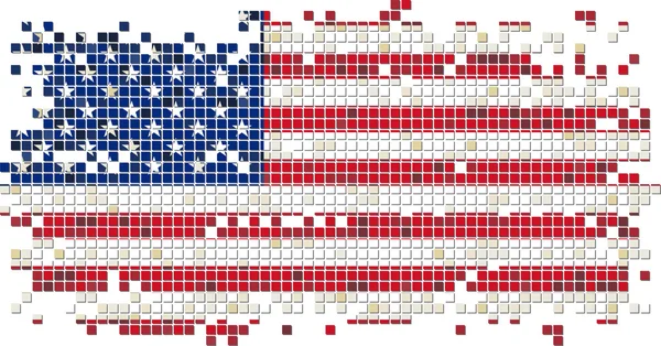 Amerikan grunge kiremit bayrak. Vektör çizim — Stok Vektör