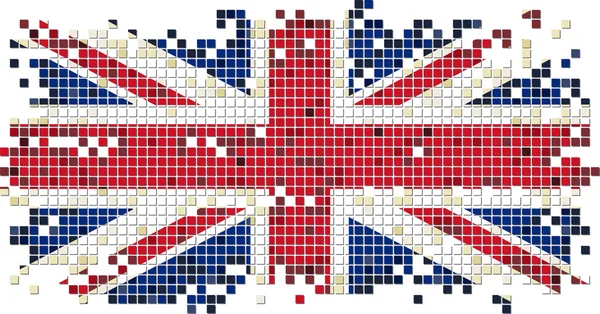 Vlajka britské grunge dlaždice. Vektorové ilustrace — Stockový vektor