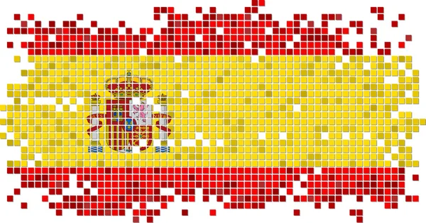 Испанский флаг гранж-плитки. Векторная иллюстрация — стоковый вектор