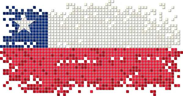 Bandeira chilena de azulejos grunge. Ilustração vetorial — Vetor de Stock