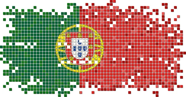 Portuguese grunge tile flag. Vector illustration — Stock Vector