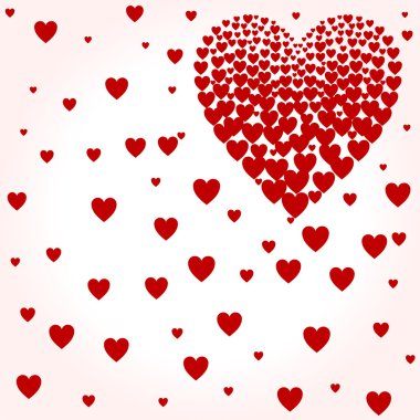 Kalplerin sevgililer günü kompozisyonu. Vektör illüstrasyonu