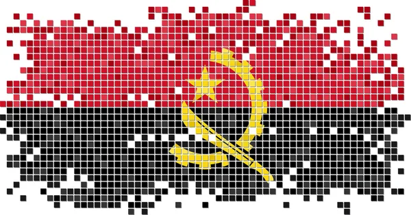 Angolan grunge tile flag. Vector illustration — Stock Vector