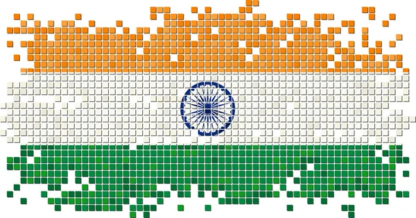 Bandera india de grunge tile. Ilustración vectorial — Archivo Imágenes Vectoriales