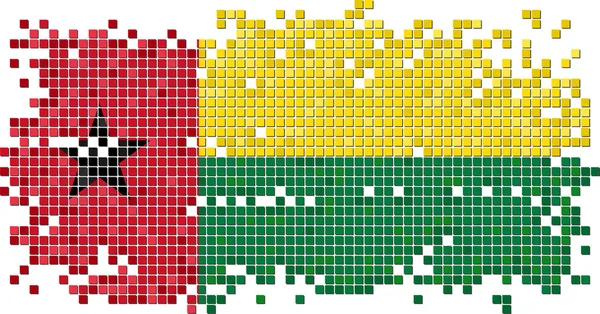 Guinea-Bissau Grunge Fliesen Flagge. Vektorillustration — Stockvektor
