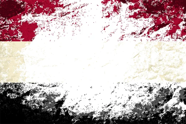 Yemeni flag. Grunge background. Vector illustration — Stock Vector