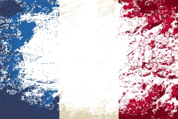 Французский флаг. Гранж фок. Векторная иллюстрация — стоковый вектор