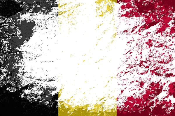 Belgische vlag. Grunge achtergrond. Vectorillustratie — Stockvector