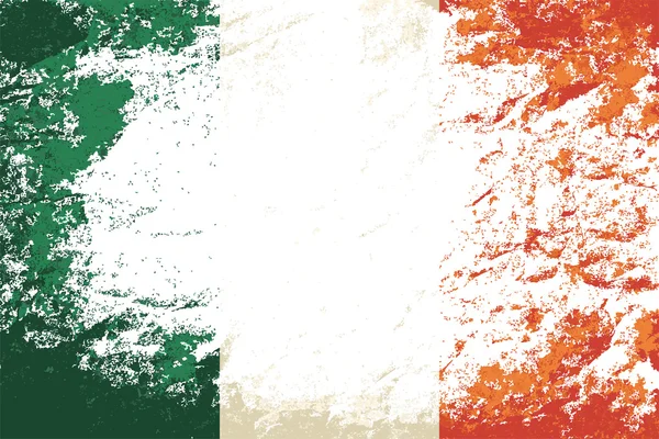 Drapeau irlandais. Fond grunge. Illustration vectorielle — Image vectorielle