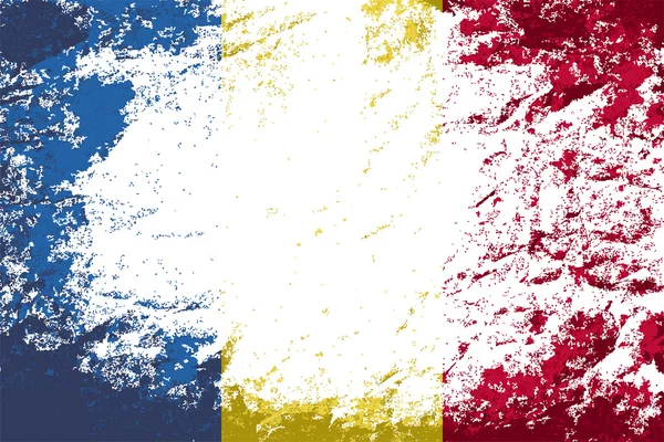 Rumunská vlajka. Grunge pozadí. Vektorové ilustrace — Stockový vektor