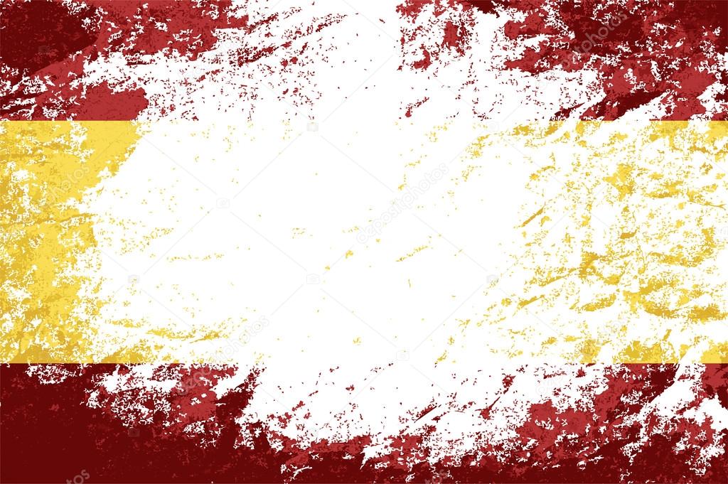 Spanish flag. Grunge background. Vector illustration