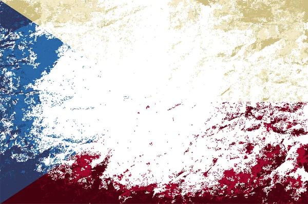Czech flag. Grunge background. Vector illustration — Stock Vector