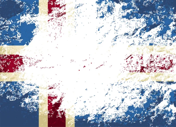 Ισλανδική σημαία. Φόντο grunge. Vector εικονογράφηση — Διανυσματικό Αρχείο