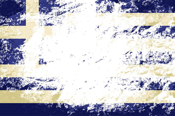 Greek flag. Grunge background. Vector illustration