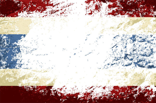 Thai flag. Grunge background. Vector illustration