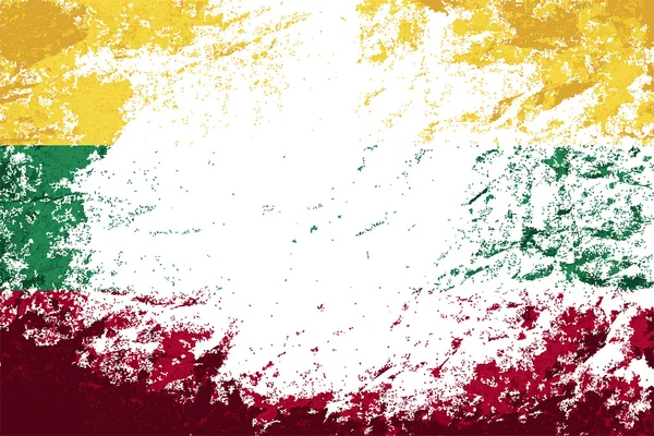 Lithuanian flag. Grunge background. Vector illustration — Stock Vector