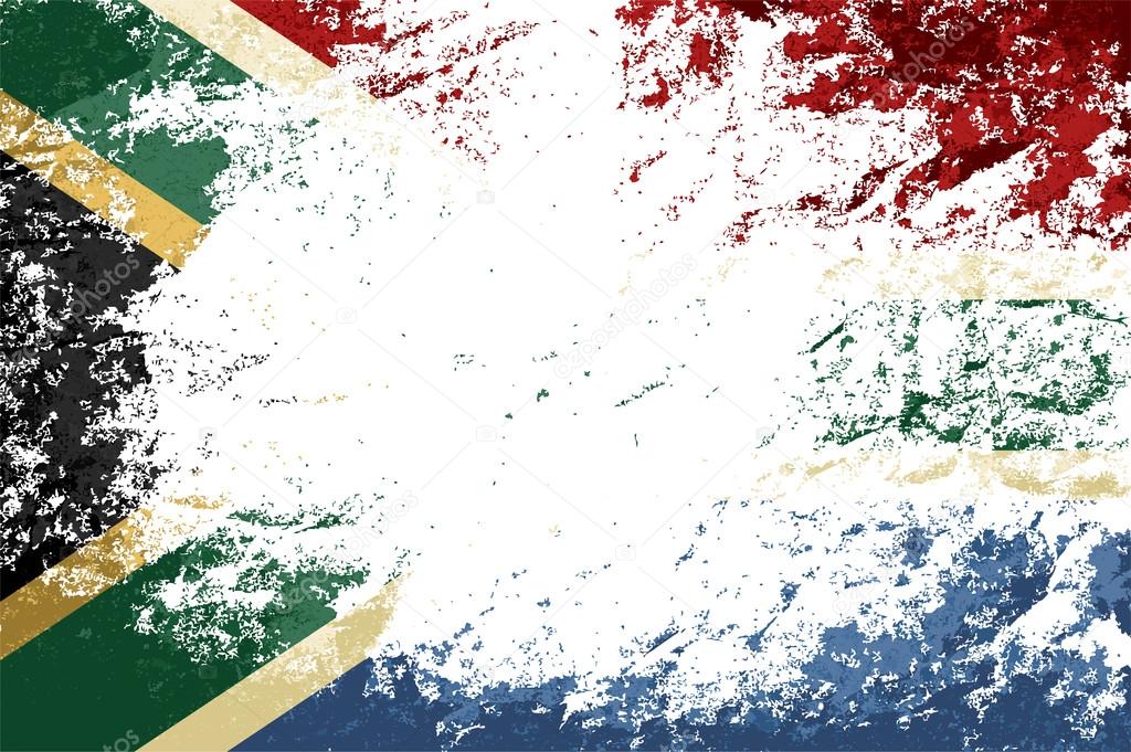 South Africa flag. Grunge background. Vector illustration