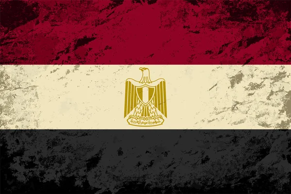 Egyptian flag. Grunge background. Vector illustration — Stock Vector
