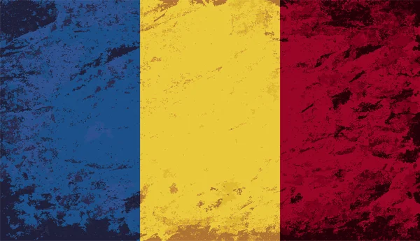 罗马尼亚国旗。垃圾背景。矢量图 — 图库矢量图片