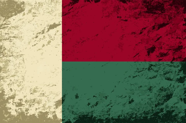 Флаг Мадагаскара. Гранж фок. Векторная иллюстрация — стоковый вектор