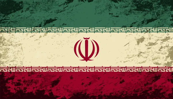 Iranska flaggan. Grunge bakgrund. Vektor illustration — Stock vektor