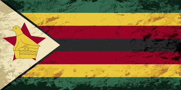 Drapeau du Zimbabwe. Fond grunge. Illustration vectorielle — Image vectorielle