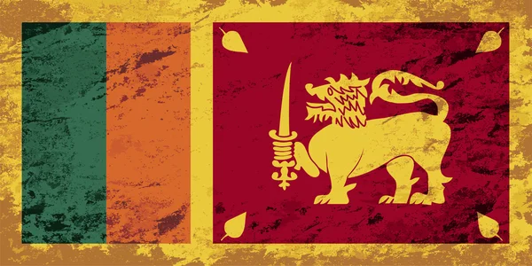 Sri Lankas flagga. Grunge bakgrund. Vektor illustration — Stock vektor