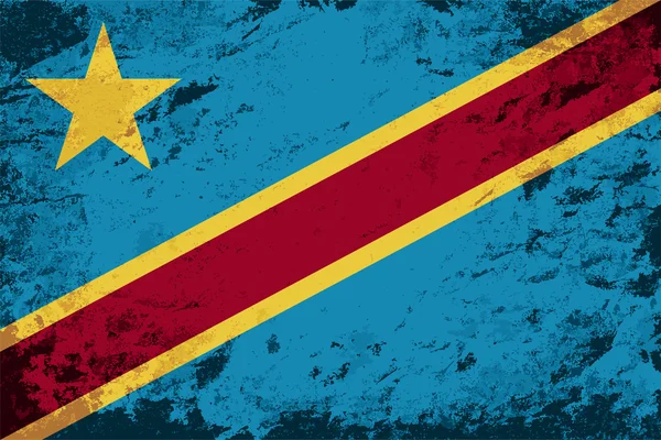 Bandera del Congo. Fondo grunge. Ilustración vectorial — Archivo Imágenes Vectoriales