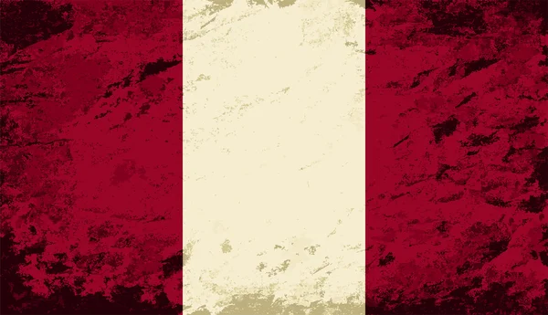Peruánský vlajka. Grunge pozadí. Vektorové ilustrace — Stockový vektor