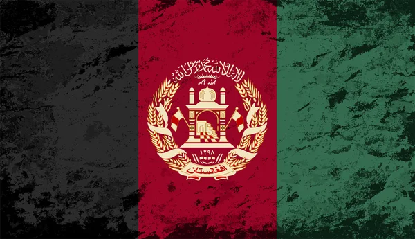 Afghanistan flagga. Grunge bakgrund. Vektor illustration — Stock vektor