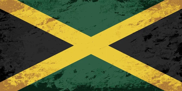 Bandeira jamaicana. Fundo de grunge. Ilustração vetorial — Vetor de Stock