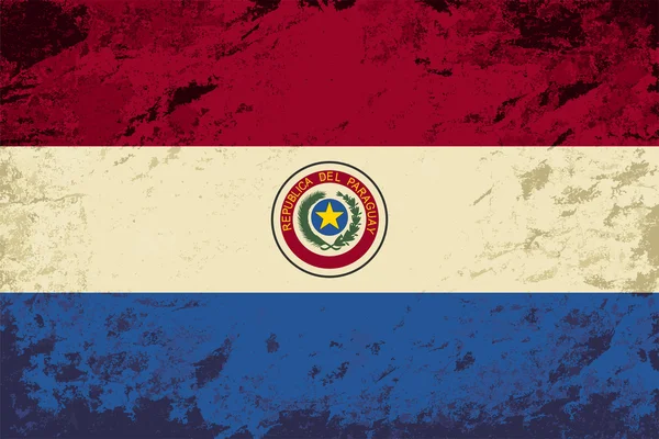 Bandeira paraguaia. Fundo de grunge. Ilustração vetorial — Vetor de Stock