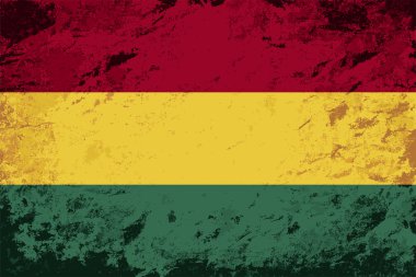 Bolivya bayrak. Grunge arka plan. Vektör çizim