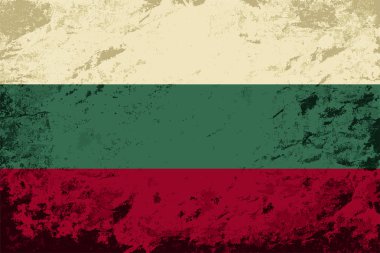 Bulgar bayrak. Grunge arka plan. Vektör çizim