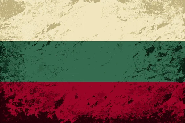 Bandera búlgara. Fondo grunge. Ilustración vectorial — Vector de stock