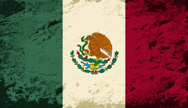Σημαία του Μεξικού. Φόντο grunge. Vector εικονογράφηση — Διανυσματικό Αρχείο