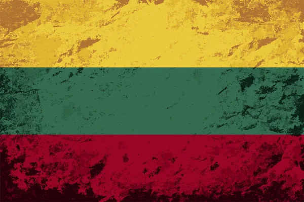 Litvanya bayrağı. Grunge arka plan. Vektör çizim — Stok Vektör