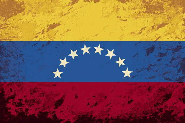 Venezuelská vlajka. Grunge pozadí. Vektorové ilustrace — Stockový vektor