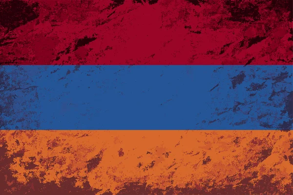 Armenische Flagge. Grunge-Hintergrund. Vektorillustration — Stockvektor