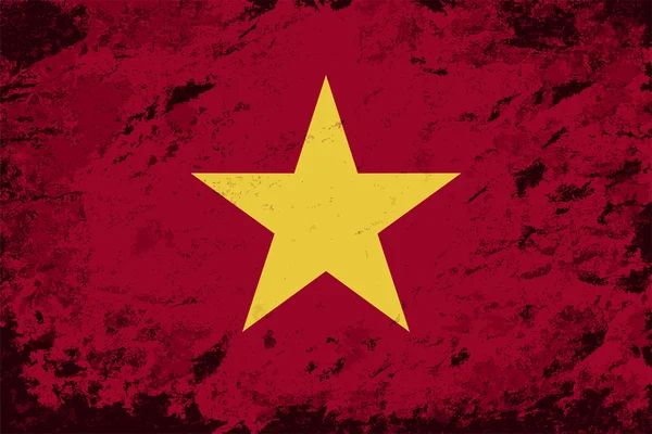 Bandera vietnamita. Fondo grunge. Ilustración vectorial — Vector de stock