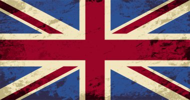 Büyük Britanya bayrağı. Grunge arka plan. Vektör çizim