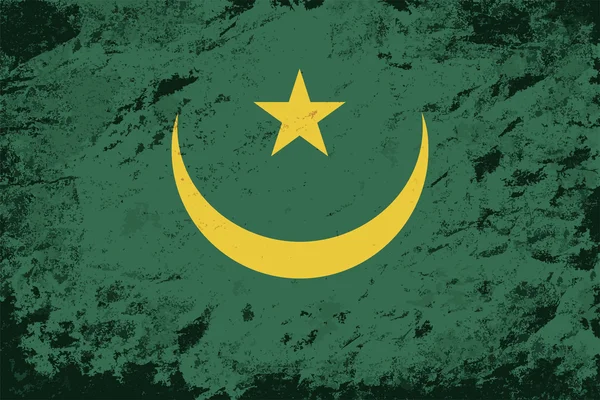 Флаг Мавритании. Гранж фок. Векторная иллюстрация — стоковый вектор