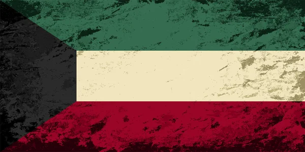 Kuwait flag. Grunge background. Vector illustration — Stock Vector