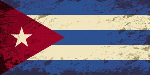 Bandiera cubana. Sfondo di grunge. Illustrazione vettoriale — Vettoriale Stock